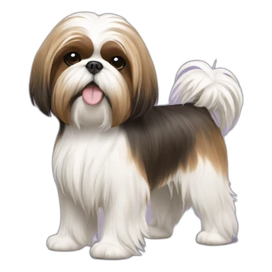 Dog Shih Tzu with long hairs full-body sticker