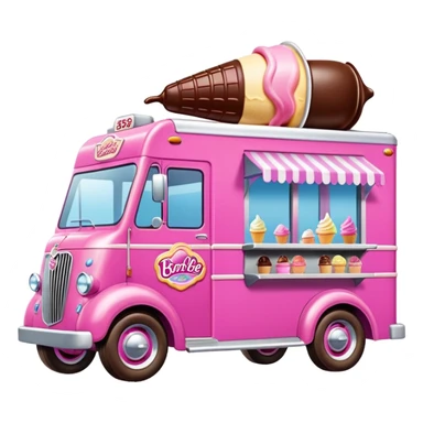 Barbie’s 1937 4wd racing chocolate ice cream dream house food truck  sticker