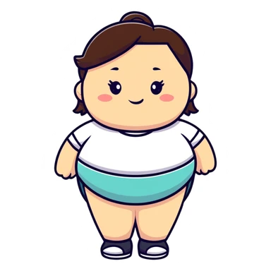 plus size girl with cute expression sticker