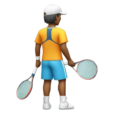 player's back symmetric holding a racquet sticker