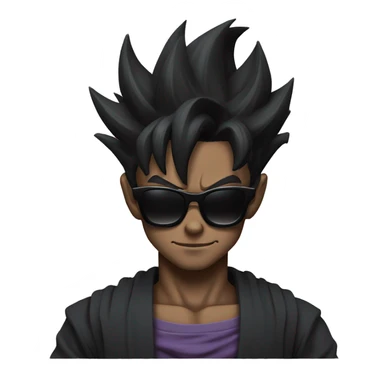 goku black face with square sunglasses sticker