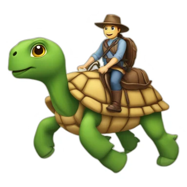 Tortue sur un cheval sticker