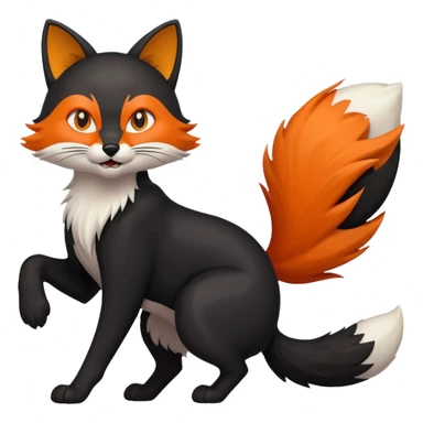 Black cat attack the fox sticker