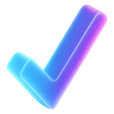 a checkmark with a fancy colorful gradient for the color with blue and purple sticker