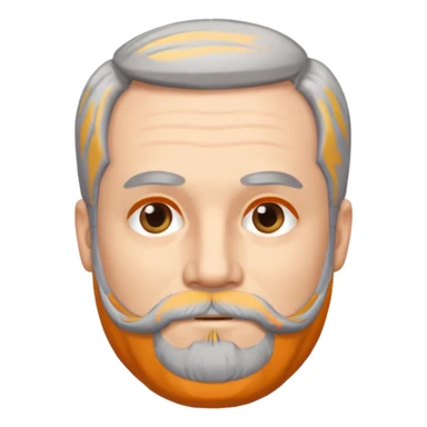 Man 50 with Grey beard and party Grey hair sticker