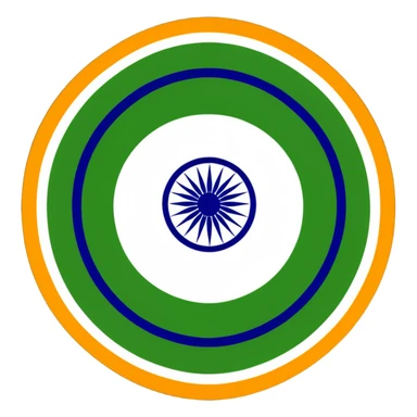 Indian flag with saffron, white, and green horizontal stripes and blue Ashoka Chakra wheel in the center sticker