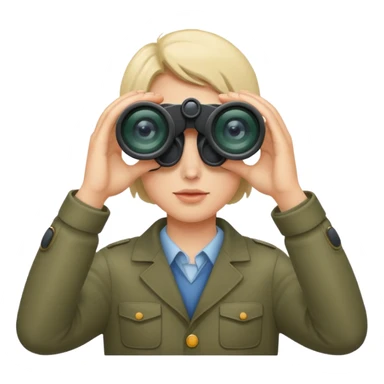 looks through binoculars sticker