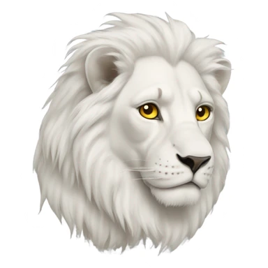 white lion with gold eyes  sticker
