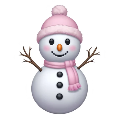Light pink and white snowman sticker