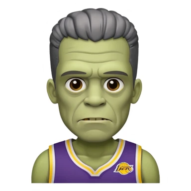 Frankenstein with a lakers uniform sticker