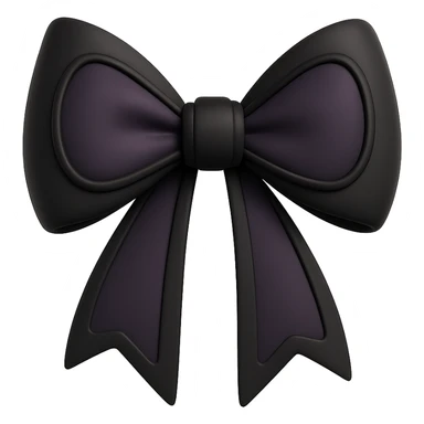 Create a gothic bow in 3D black style with a purple color variation. sticker