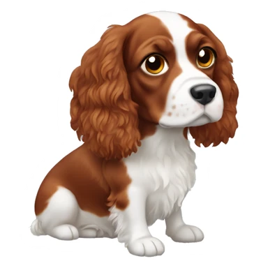 Red and white french britanny spaniel dog sticker