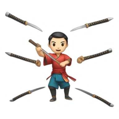 chinese throwing weapons sticker