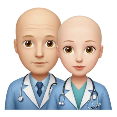 bald doctor and patient  sticker