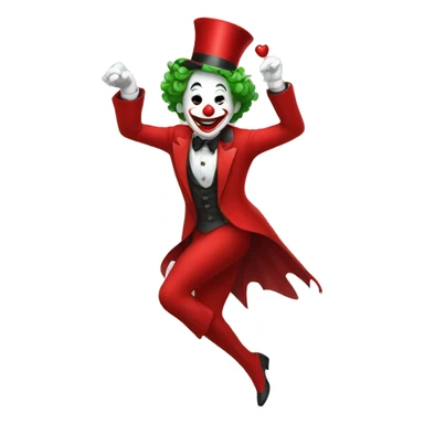 Dancing joker in red dress sticker