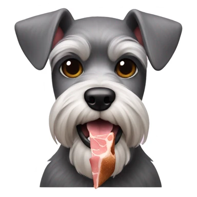 Miniature Schnauzer eating ham sticker