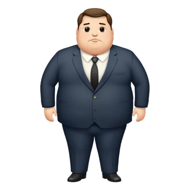 obese unattractive man in formal suit sticker