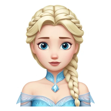 Elsa from Frozen with blonde braid, ice queen, chest up portrait sticker