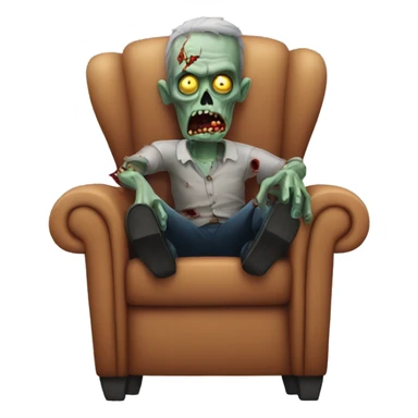 zombie in armchair sticker