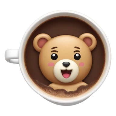 Teddy bear inside of a cup of hot chocolate sticker