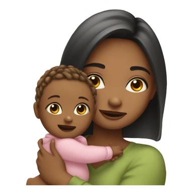 Girl with a cute baby sticker