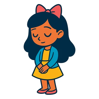 demure girl in vibrant toon style sticker