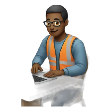 working on laptop sticker