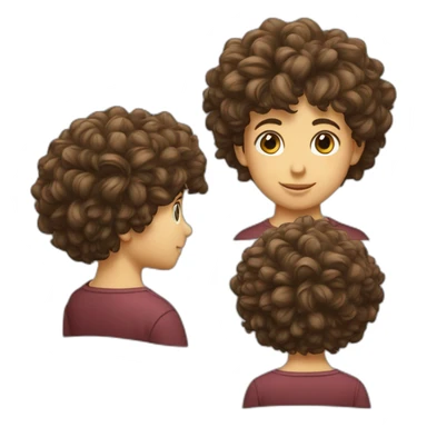 Un garcon de 12 avec des cheveux bouclé sticker