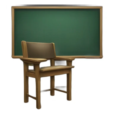 teacher's chair in front of a blackboard sticker
