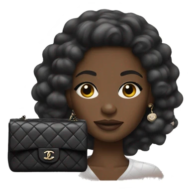 Black girl with Chanel bag sticker