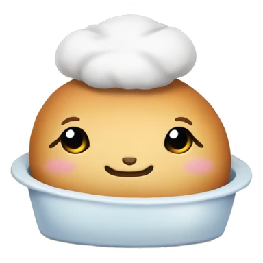 Little Bun with cute face  in the oven sticker