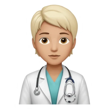 androgynous medium tone skin physician sticker