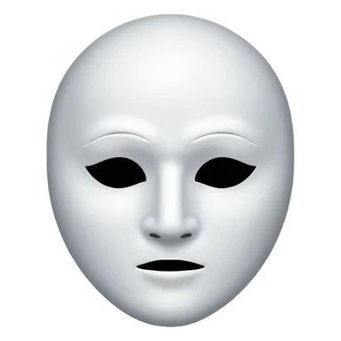 blank white mouthless masculine mask moon crescent hole  on forehead  sticker