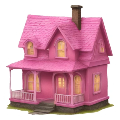 pink coraline house sticker