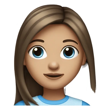 Straight hair Brunette Dutch girl with blue eyes sticker