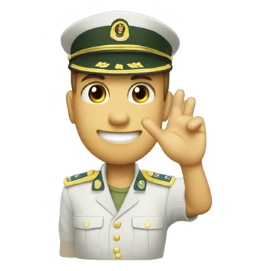 Military Salut, add hand saluting, a single tear drop, and a smile  sticker