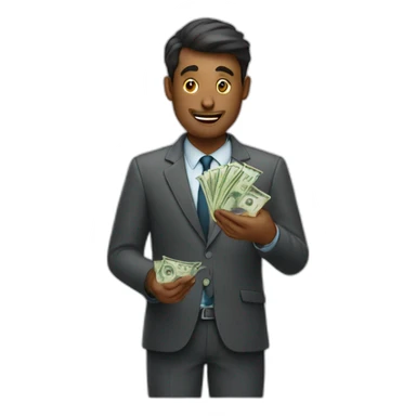 paying money by a man sticker