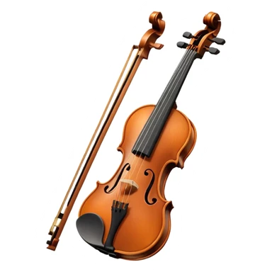 classic violin with bow, musical notes background sticker