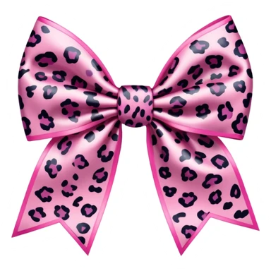  Pink leopard print bow  sticker