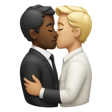 men kissing sticker