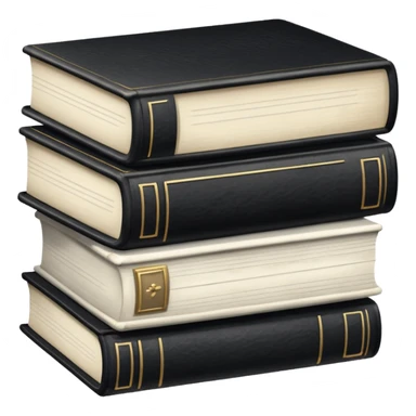 5 black and white books sticker