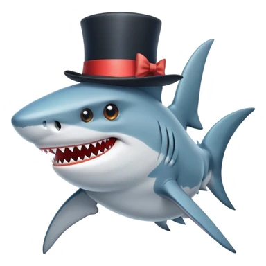 Shark with a top hat sticker