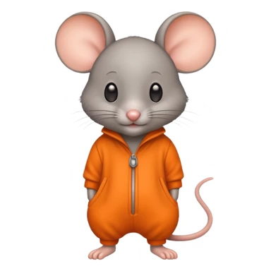 a mouse Prison wear orange jumpsuit sticker
