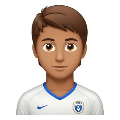 Brown hair give soccer player sticker