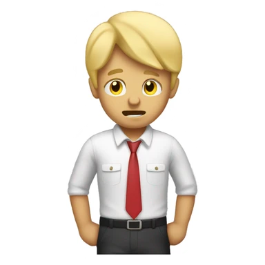 blond air stressed guy in front of a plane sticker