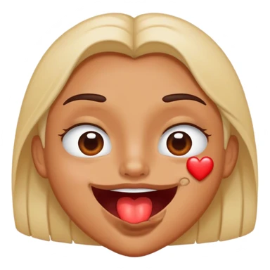 Biting lip with heart eyes sticker