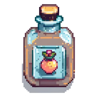 perfume bottle, pixel art style, small and detailed, retro video game look sticker