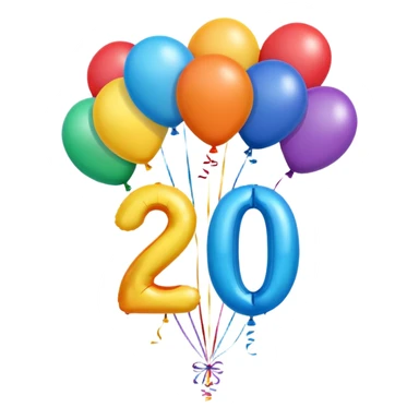 baloons with 2026 for menu sticker