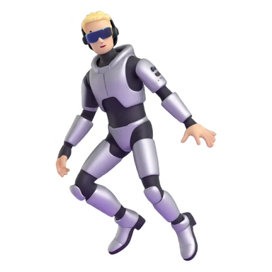 cyber y2k guy with metallic clothing and digital accessories sticker