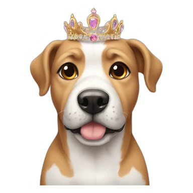 Dog wearing a tiara  sticker